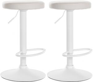 2x Barová stolička Ponte - koženka, biely rám - Biela