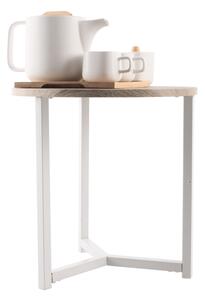 Príručný stolík, prírodná/biela, CELINI