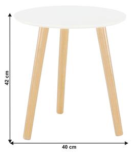 Príručný stolík, biela/prírodná, PAMINO
