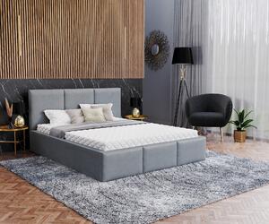 Čalúnená manželská posteľ s úložným priestorom Izabela - sivá Rozmer: 140x200