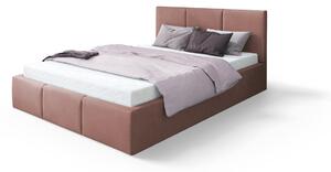 Čalúnená manželská posteľ s úložným priestorom Izabela - ružová Rozmer: 140x200