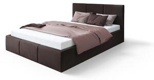 Čalúnená manželská posteľ s úložným priestorom Izabela - hnedá Rozmer: 160x200