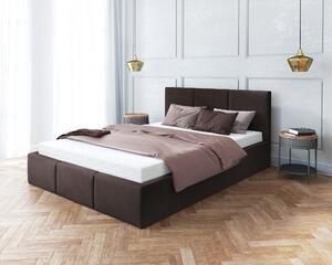 Čalúnená manželská posteľ s úložným priestorom Izabela - hnedá Rozmer: 140x200