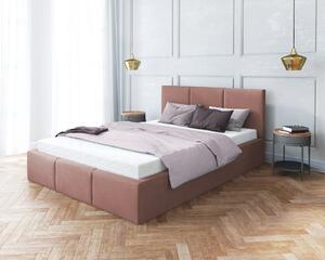 Čalúnená manželská posteľ s úložným priestorom Izabela - ružová Rozmer: 160x200