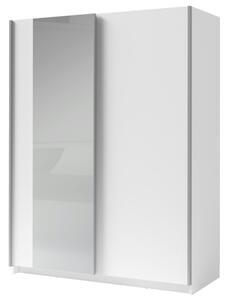 Šatníková skriňa so zrkadlom SPLIT biela, šírka 180 cm