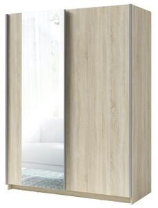 Šatníková skriňa so zrkadlom SPLIT dub sonoma, šírka 150 cm