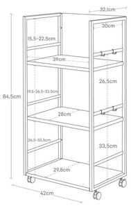 Čierny kovový pojazdný regál 42x84,5x32 cm Tower – YAMAZAKI