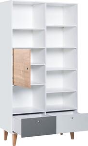 Knižnica s modrými dvierkami z dubového dreva Vox Concept, 105 x 201,5 cm