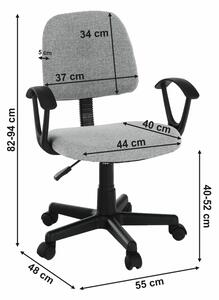 KONDELA Kancelárska stolička, sivá/čierna, TAMSON