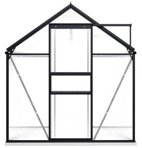 Skleník s podkladovým rámom, antracitový, hliník 3,61 m²