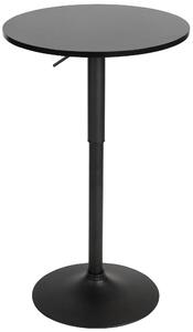 Barový stôl Lamoni - v85-106 cm x Ø60 cm - Čierna/čierna