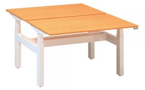 Stôl ProOffice Ergo Up DUO 120 cm, biela podnož buk