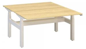 Stôl ProOffice Ergo Up DUO 140 cm, biela podnož dub vicenza