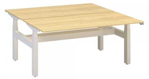Stôl ProOffice Ergo Up DUO 160 cm, biela podnož dub vicenza