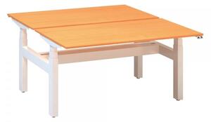 Stôl ProOffice Ergo Up DUO 140 cm, biela podnož buk