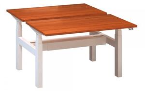 Stôl ProOffice Ergo Up DUO 120 cm, biela podnož čerešňa