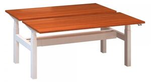 Stôl ProOffice Ergo Up DUO 160 cm, biela podnož čerešňa
