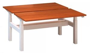 Stôl ProOffice Ergo Up DUO 140 cm, biela podnož čerešňa
