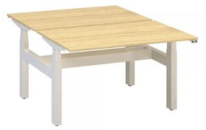 Stôl ProOffice Ergo Up DUO 120 cm, biela podnož dub vicenza