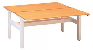 Stôl ProOffice Ergo Up DUO 160 cm, biela podnož buk
