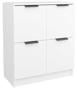 Komody 2 ks biele 60x30x70 cm spracované drevo