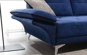 Luxusní rohová sedačka Chiron modrá Roh: Orientace rohu Pravý roh