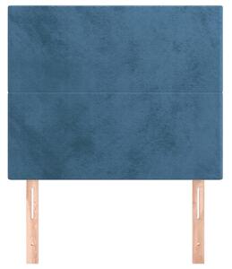 Čelá postele 2 ks tmavomodrá 100x5x78/88 cm zamat