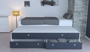 Rozkladacia posteľ Patrik Color 90x200 cm, biela/antracit