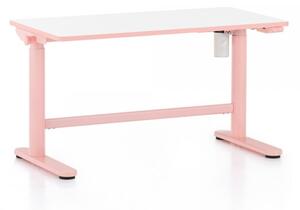 Výškovo nastaviteľný stôl OfficeTech Kids, 100 x 50 cm ružová