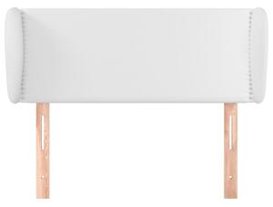 Čelo postele so záhybmi biely 93x23x78/88 cm umelá koža