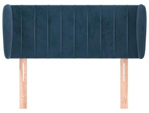 Čelo postele so záhybmi tmavomodrá 93x23x78/88 cm zamat