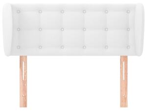 Čelo postele so záhybmi biely 93x23x78/88 cm umelá koža