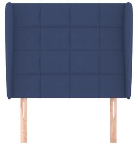 Čelo postele so záhybmi modré 93 x 23 x 118/128 cm látka