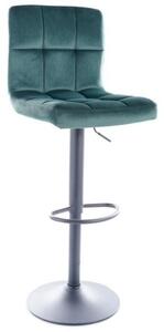 Barová stolička Amo Velvet zelená