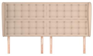 Čelo postele so záhybmi kapučínové 183x23x118/128 cm umelá koža
