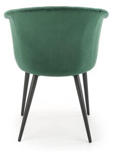 Halmar Jedálenská zamatová stolička K421 - tmavě zelená