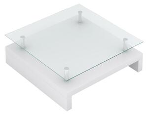Konferenčný stolík so sklenenou doskou, biely