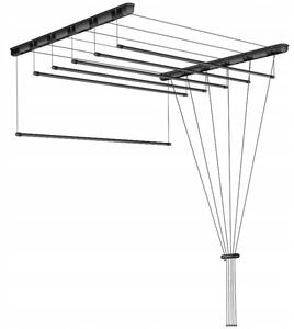 Erga Erga, stropný vešiak na sušenie bielizne 6x110 cm, čierna, ERG-SEP-10SUSSU6PCZ11