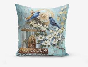 Obliečka na vankúš s prímesou bavlny Minimalist Cushion Covers Blue Bird, 45 × 45 cm