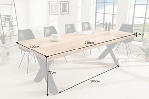 Jedálenský stôl IRONIC X II. 240 cm - prírodná