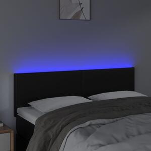 Čelo postele s LED čierne 144x5x78/88 cm umelá koža