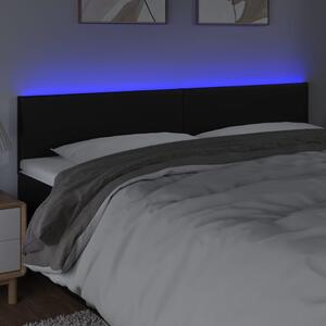 Čelo postele s LED čierne 180x5x78/88 cm umelá koža
