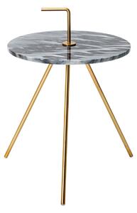 Príručný stolík CLEVO 36 cm - šedá, zlatá