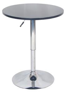 Barový stôl s nastaviteľnou výškou, čierna, priemer 60 cm, BRANY NEW