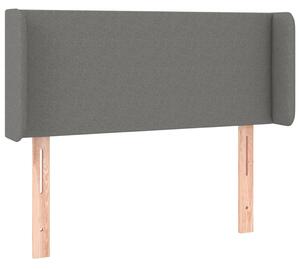 Čelo postele s LED tmavosivé 103x16x78/88 cm látka