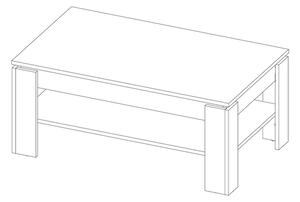 Konferenčný stolík Universal, biely, 110x65 cm