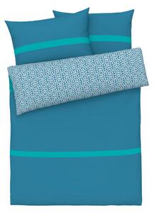 LIVARNO HOME Džersejová posteľná bielizeň, 200 x 220 cm, 70 x 90 cm (pruhy/modrá) (100340513)