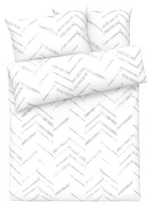 LIVARNO home Džersejová posteľná bielizeň, 200 x 220 cm, 70 x 90 cm (cik-cak/sivá) (100340513)