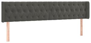 Čelo postele s LED tmavosivé 203x16x78/88 cm zamat