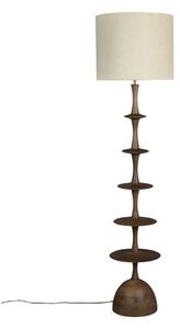 Krémová/v tmavoprírodnej farbe stojacia lampa s textilným tienidlom (výška 179 cm) Cath – Dutchbone